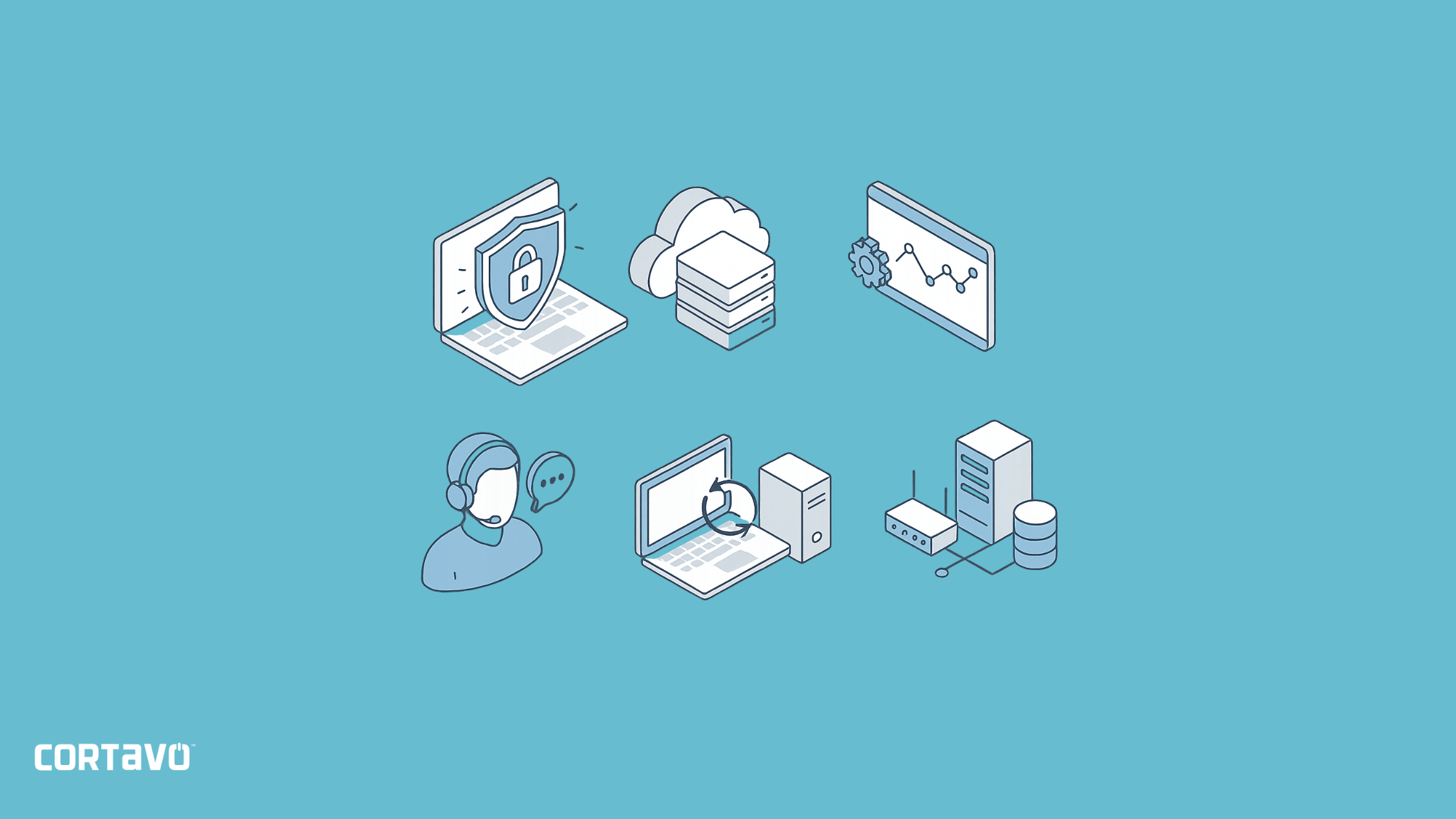 Illustration of different types of IT management services.