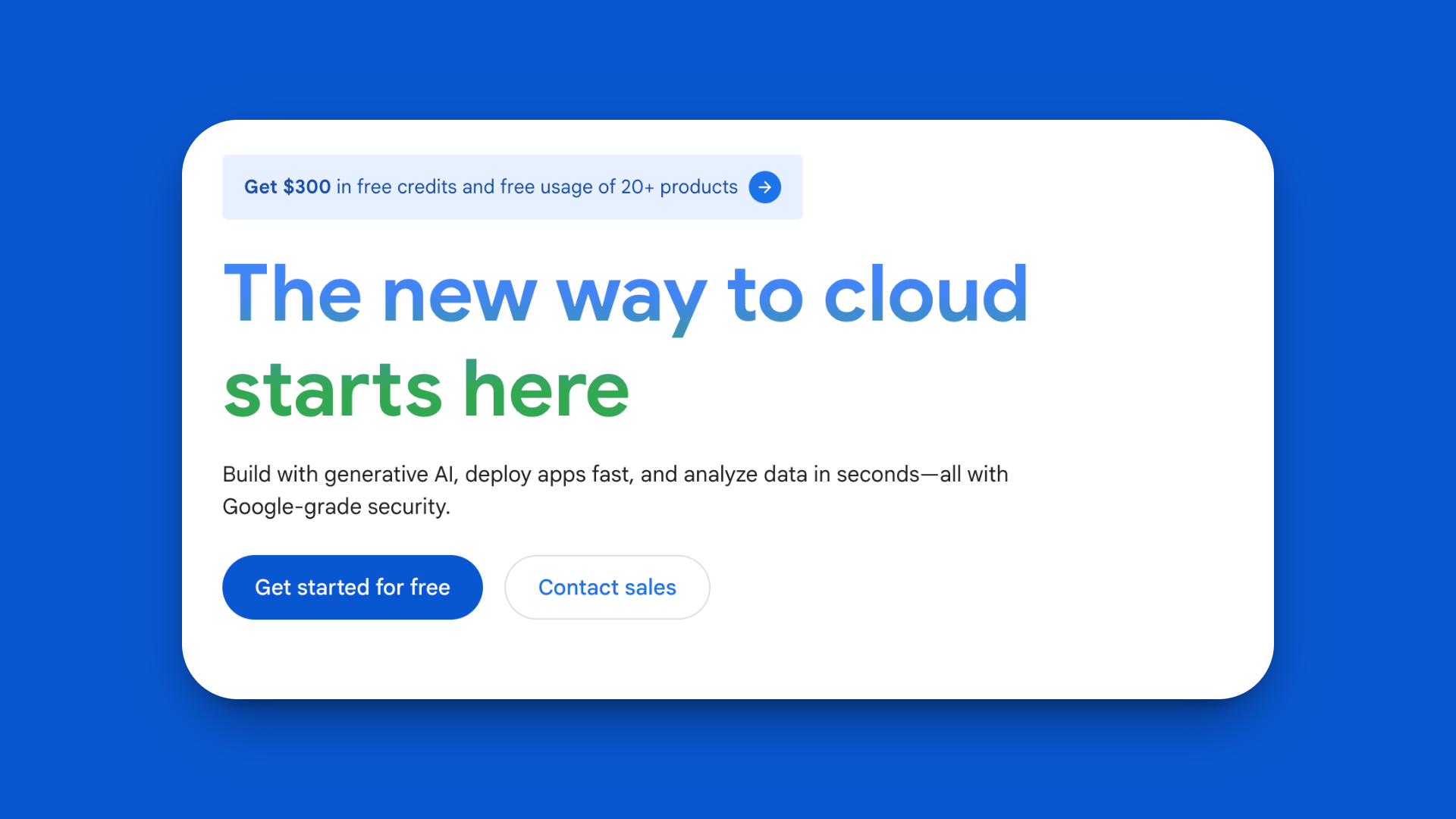 Screenshot of Google Cloud’s homepage.