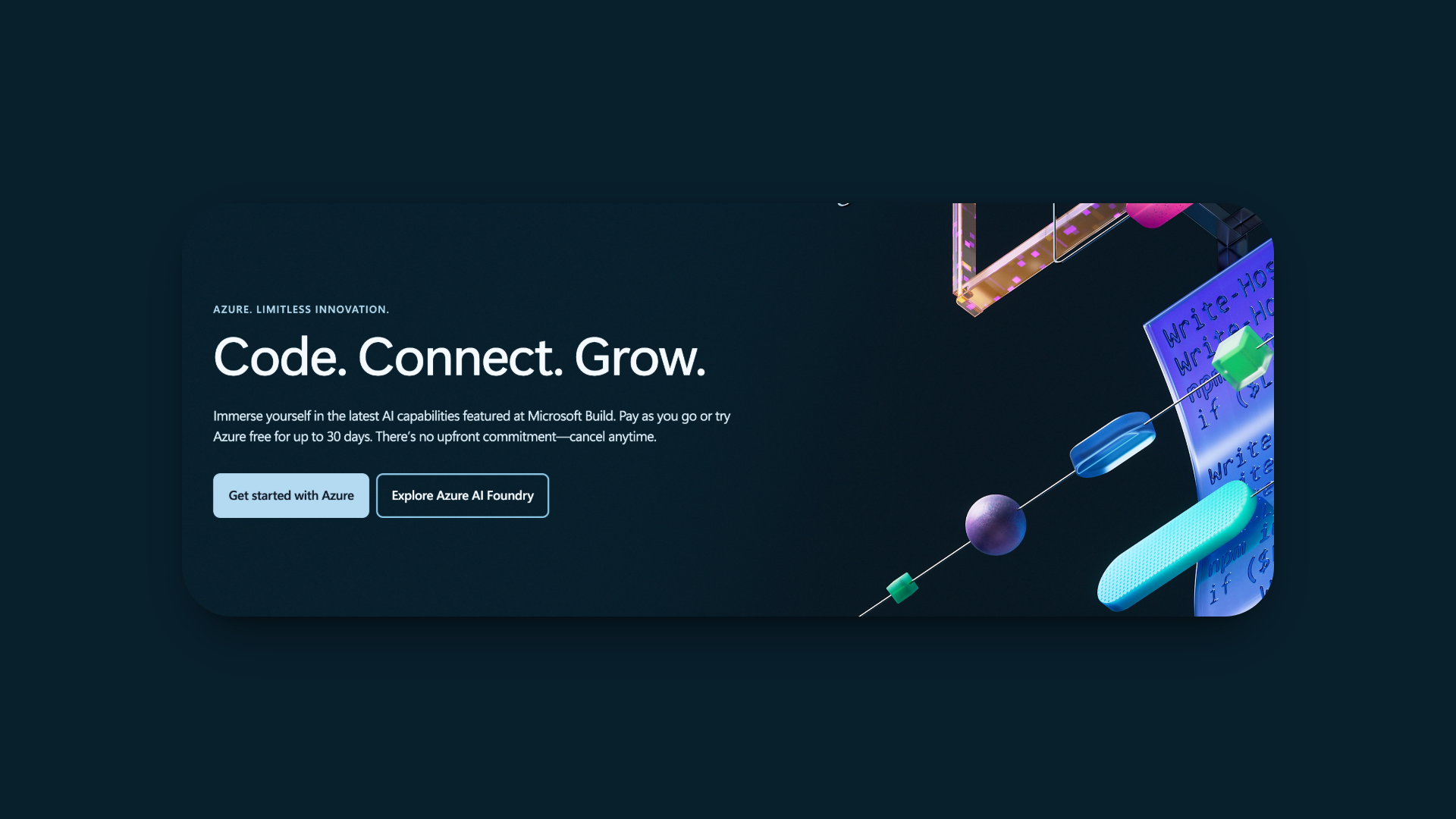Screenshot of Microsoft Azure’s homepage.