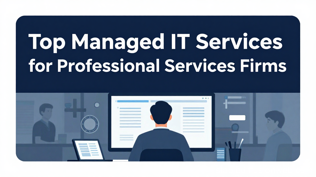 Cover image reading “Top Managed IT Services for Professional Services Firms” with an illustration of a person working at a computer in an office.