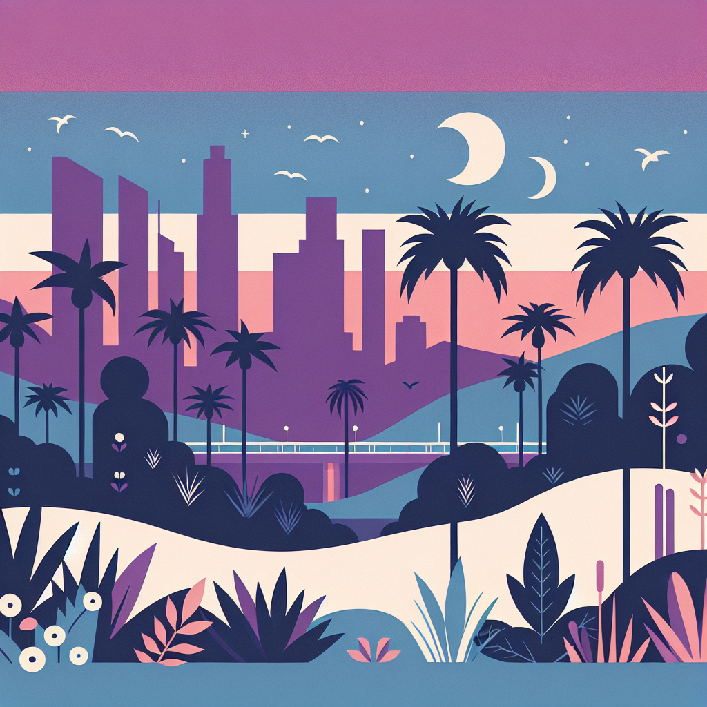 Illustration of a city outline.