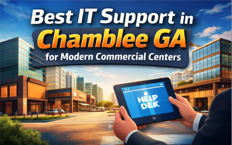 Modern commercial buildings with IT support and help desk technology in Chamblee, GA.