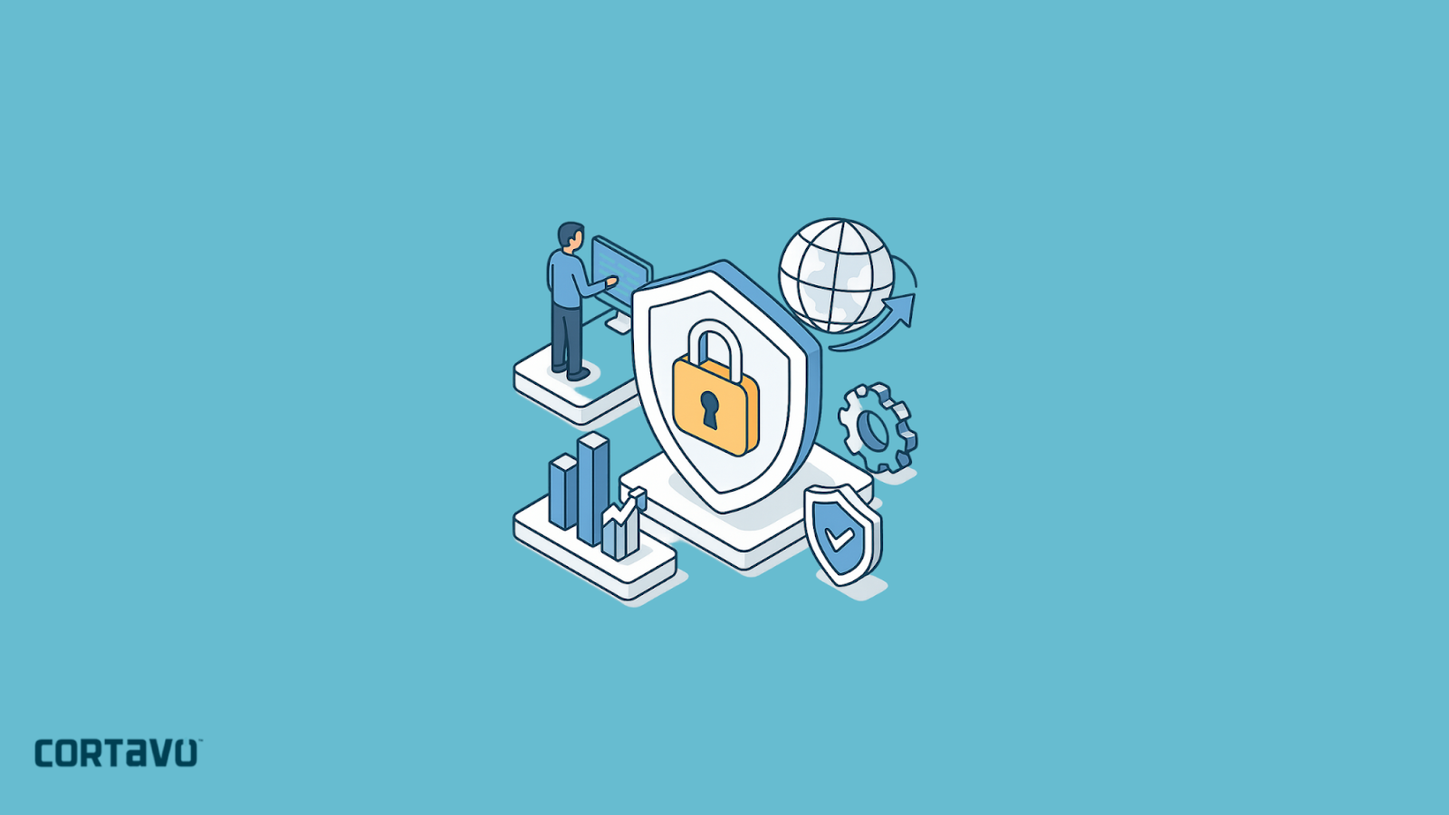 Illustration of cybersecurity service benefits.