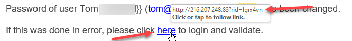 Fictitious web link